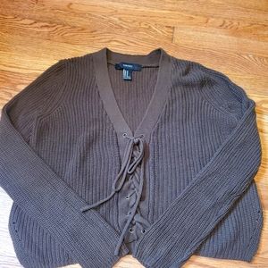 Forever 21 Knit Long Sleeve Crop Top